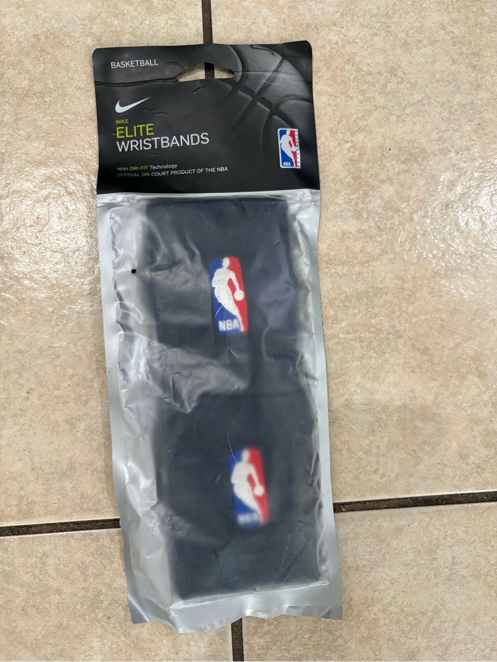 Nike Elite Wristbands Packaging — Black with Yellow Accents